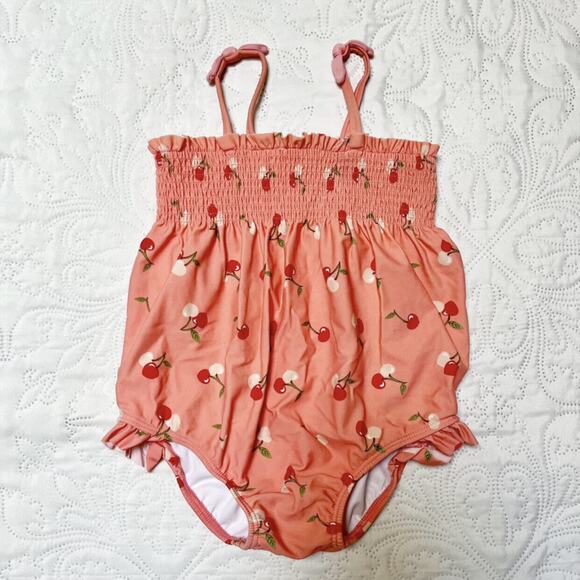 Janie And Jack Smocked Cherry Swim Suit Size 24m - Picture 2 of 8